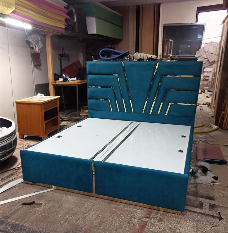 Modern Teal Designer Bed