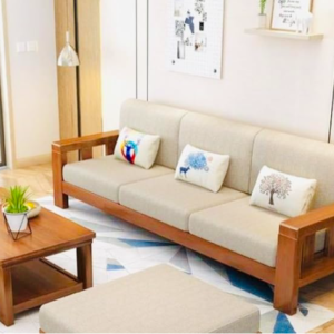 Home furniture Wooden Sofa Set for Living Room and Office 3 Three Seater Walnut Finish Natural Teak Finish (Winster, Rosewood (Natural Teak Finish) Handicraft- Handmade