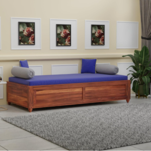 Solid Sheesham Wood Diwan Bed with Storage, 3 Seater Sofa Couch, Divan Cot for Home Hall Divan Bed for Living Room, Without Mattress and Without Pillow