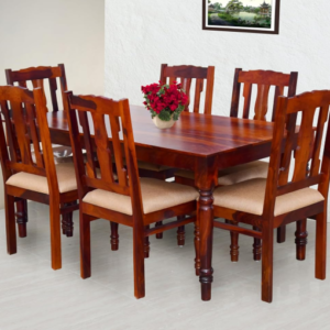 Premium Wooden 6 Seater Dining Table & Chair Set