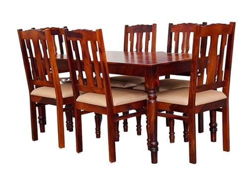 Premium Wooden 6 Seater Dining Table & Chair Set - Image 3