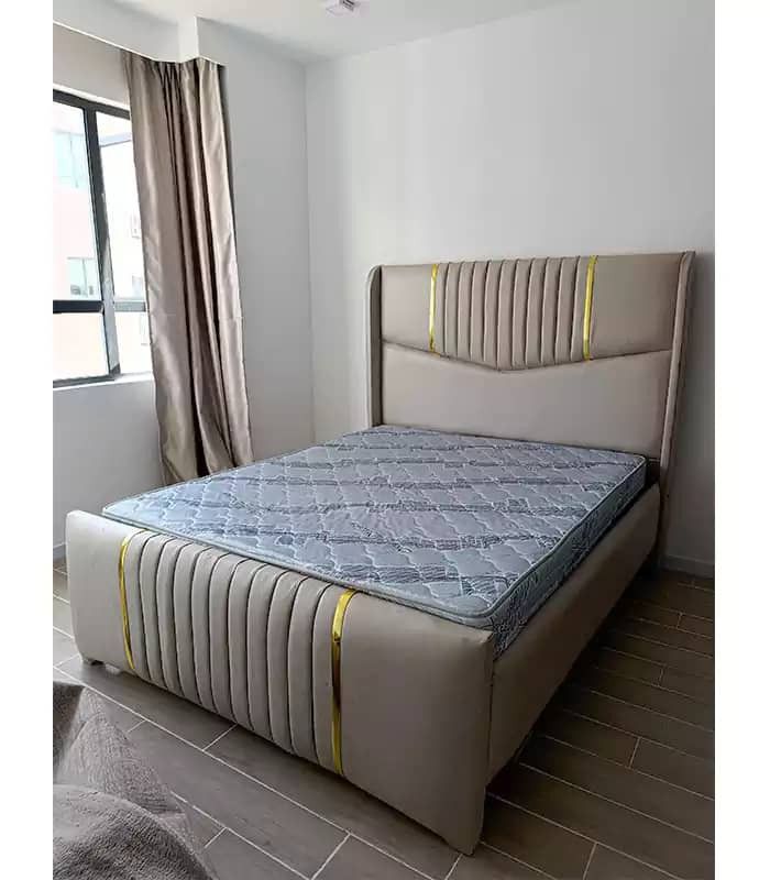 Cream Gold Designer Bed
